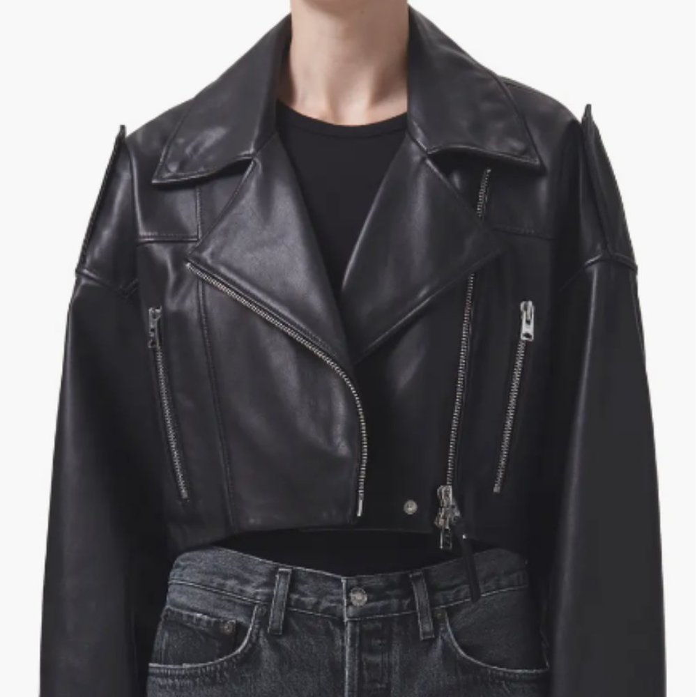 AgoldE Remi Cropped Biker Jacket NWT XS